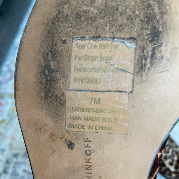 Rebecca Minkoff Women Maydsin Leopard Pointed Toe Calfskin Ankle Boots Size 7 - Picture 4 of 9